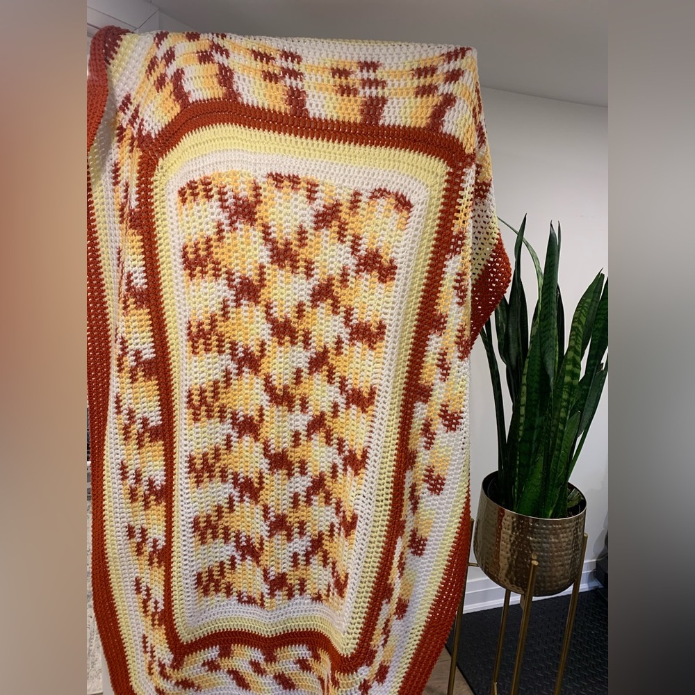 Vintage crochet blanket sizing in inches